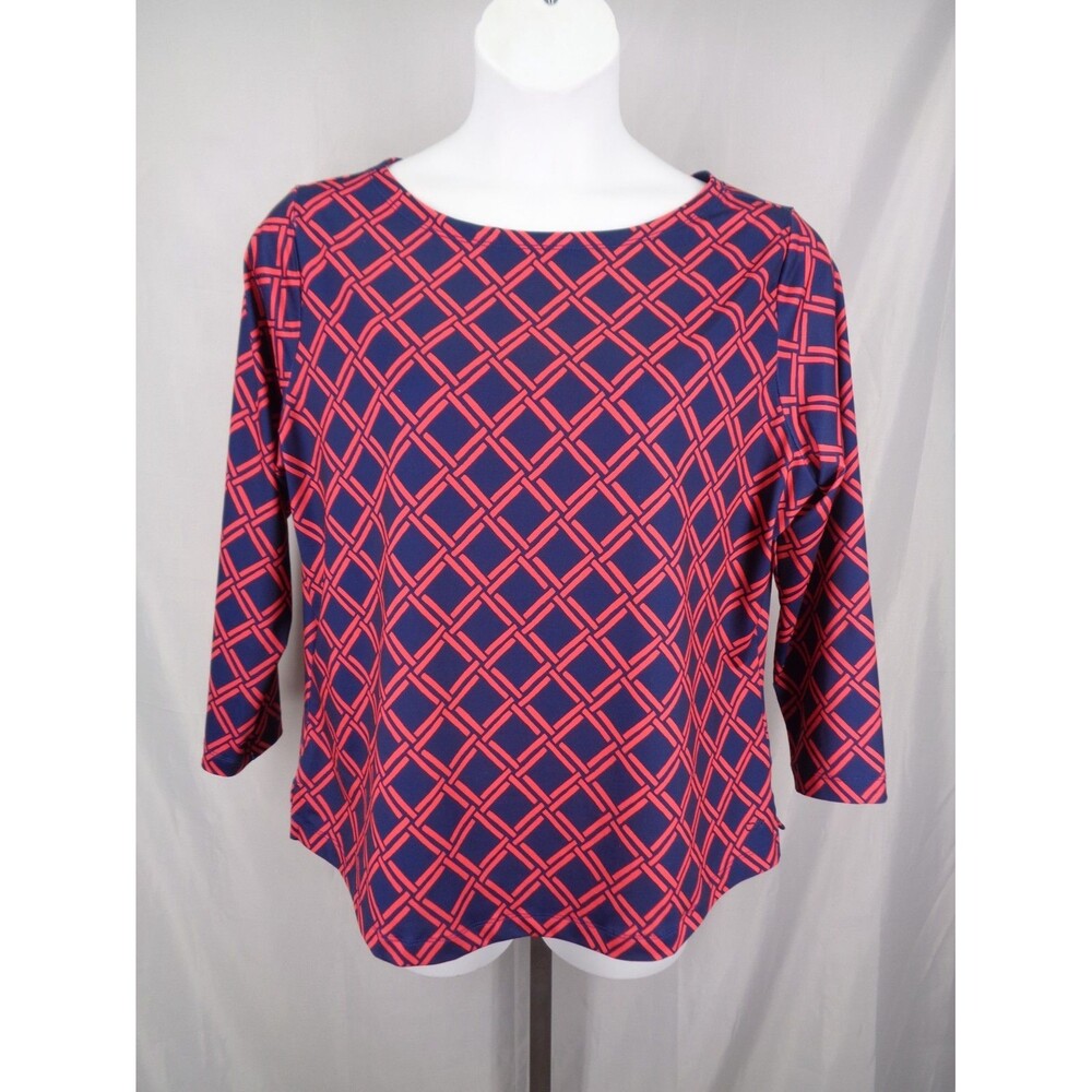 Vineyard Vines Red Blue Boat Neck Sankaty Top Size XXL